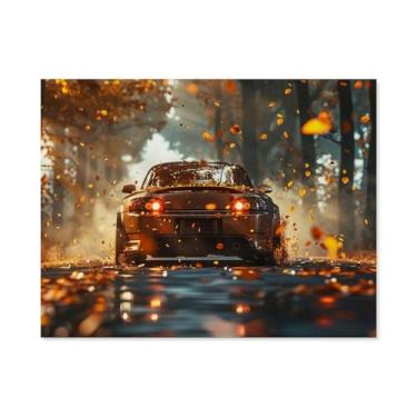 Imagem de HouLaiZhe S2000 Esportes Folhas Caídas Outono Cartazes Tela Estética Sala Decoração de Parede Impressões Galeria Sala Decoração de Parede para Quarto Sala de Estar Escritório 20 x 26 polegadas (50 x