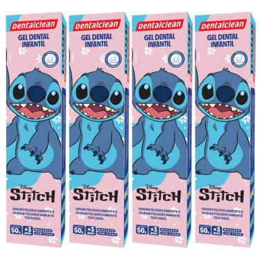 Imagem de 4X GEL DENTAL INFANTIL STITCH SABOR MORANGO 50G -DENTALCLEAN
