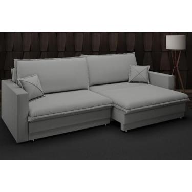 Imagem de Sofá Tango 2,20m sem caixa, Retrátil e Reclinável Velosuede Grafite - 