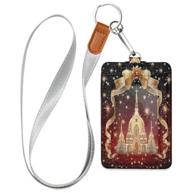 Imagem de Wassud Cordões de couro PU de Natal para crachás de identificação, porta-chaves, porta-crachás, cartões de crédito para escritórios, funcionários estudantes, funcionários