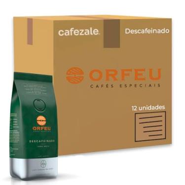 Imagem de Café em Grãos Premium Orfeu Descafeinado Kit 12 Pacotes 250g