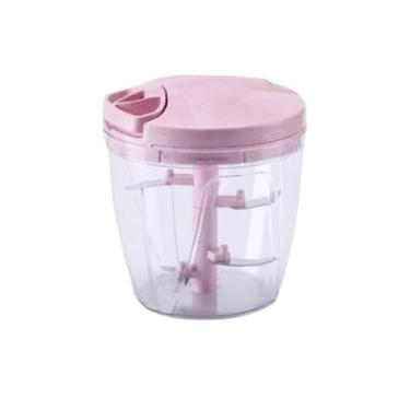 Imagem de Processador de Alimentos Manual Magic Mixer, 5 Lâminas, 900ml, Rosa, 3 em 1, Aço Inoxidável, Portátil, com Batedor e Triturador