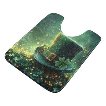 Imagem de Burbuja Tapete de banheiro com chapéu de São Patrício, tapete absorvente extra macio com suporte antiderrapante para banheiro, banheira, chuveiro, 41 x 61 cm