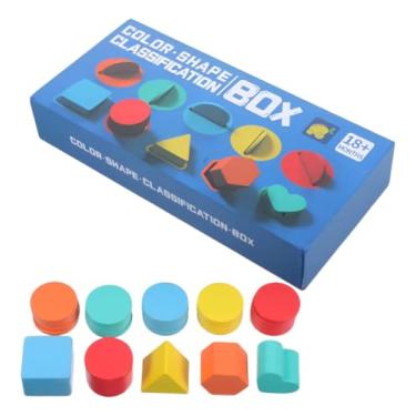 Imagem de Caixa de Classificação de Formas e Cores em Madeira, Brinquedo Educativo para Crianças, Ensino de Cognição de Formas e Cores, 2-14 Anos