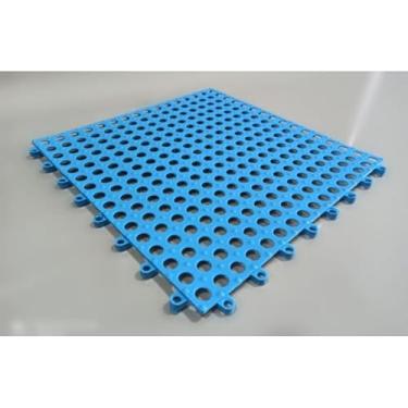 Imagem de Tapete Modular Banheiro Antiderrapante 30x30cm – 6 Unidades para Box Chuveiro Sauna e Piscina (Azul)