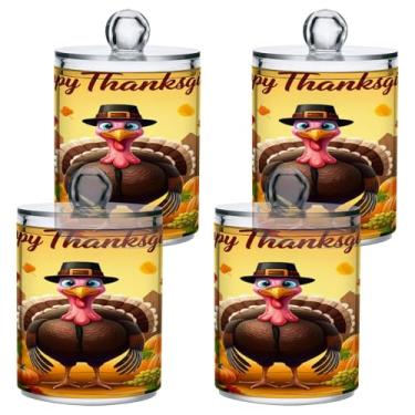 Imagem de STAYTOP 4 frascos de boticário Qtip Dispensador Qtip para banheiro com etiquetas – Recipiente de armazenamento Qtip de plástico transparente para bola de algodão, cotonete, grão de café - Peru de Ação