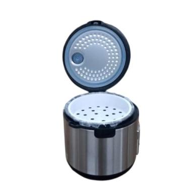 Imagem de Panela de Arroz Elétrica 1 Litro, 400W, 220V, Preta, Antiaderente, com Copo Medidor e Grade para Vapor, 20,5x20,5x23,5cm