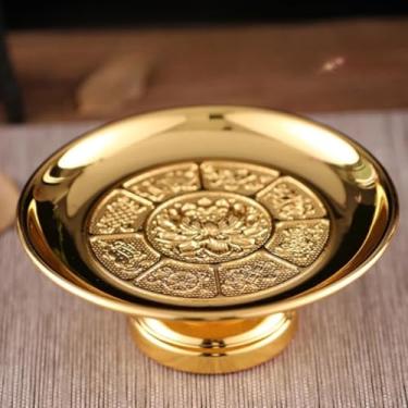 Imagem de FENNYYAR Prato de oferta Prato de frutas doméstico Santuário Budista Guanyin, 20 cm, Deus da Riqueza, faça oferendas ao ornamento de Buda