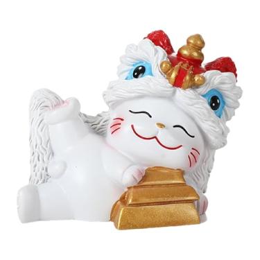 Imagem de Ｂｅｓｇａ Miniatura de Gato da Sorte, Escultura Animal, Artesanato, Ornamento Decorativo de Mesa, Pequena Estátua para Prateleira, Decoração de Casa, Style B