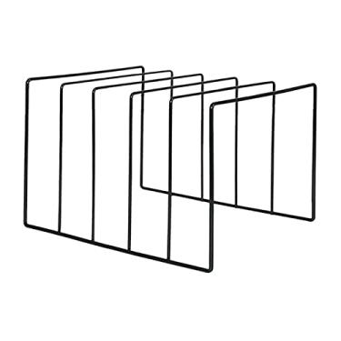 Imagem de Suporte para armazenamento de CDs Prateleira de exibição registro vinil lp, fio metal preto suporte plataforma giratória coleção armazenamento prateleira mesa exposição(Grande)