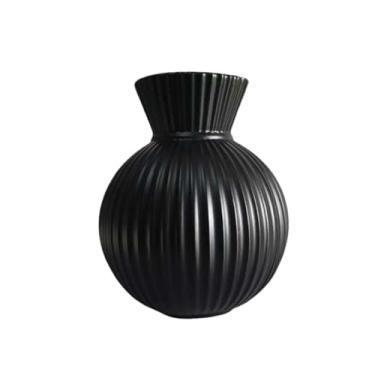 Imagem de Bothyi Vaso decorativo simples e criativo com flores, ideal para cabeceira, mesa de jantar ou decoração de primavera, Black L