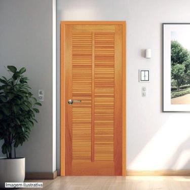 Imagem de Folha de Porta de Madeira Maciça Tauari 210x62x3,3 Veneziana Jomadi