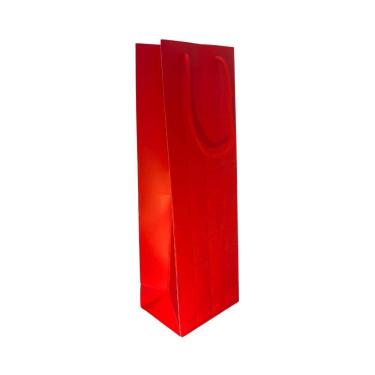 Imagem de Sacola Garrafa Vinho Champagne - Vermelha Texturizada