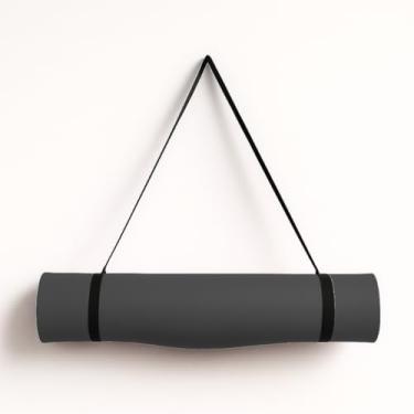 Imagem de Tapete De Ioga Com 5 Mm De Espessura - Tapete Para Fitness Em Casa, Adequado Para Treino, Pranchas E Corda De Saltar(Sem Alça,Preto)