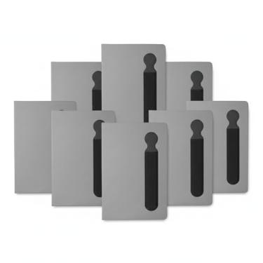 Imagem de Caderno de Anotações com Suporte para Caneta, Capa Dura em PU, 80 Folhas Pautadas, Cor Azul Escuro, 21,5x14,5cm (10, Cinza)