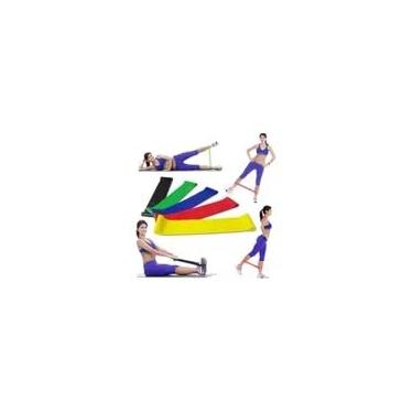 Imagem de Kit 5 Faixas Elásticas Elásticos Alongamento Pilates Yoga Exercícios Condicionamento Físico Yoga Saúde Relaxamento Academia Músculos Personal Trainer Thera Band Fitness Mini Bands
