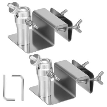 Imagem de Suporte de calha para Eufy, painel solar Arlo, suporte de montagem de aço inoxidável ajustável de 360° para obter sol, sem instalação de perfuração compatível, câmeras de segurança externas para