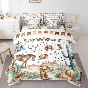 Imagem de Erosebridal Jogo de cama completo com 7 peças, vaca highland para todas as estações, 1 edredom, 2 fronhas, 1 lençol de cima, 1 lençol com elástico, 2 fronhas