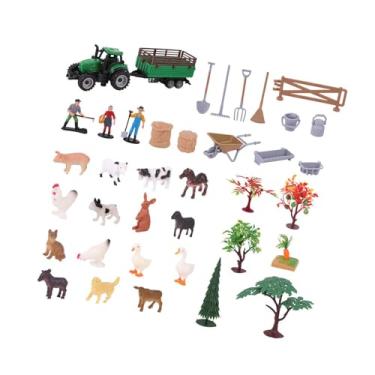 Imagem de TTETTZ Figuras de Animais de Fazenda em Miniatura, com Textura Detalhada, Brinquedos Educativos para Paisagismo, Miniaturas para Jardim de Fadas para Criança, 49 Peças