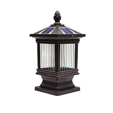 Imagem de CMOLVUR Luminária de poste de luz para casa, cerca de vila, luzes de pátio, paisagem, exterior, solar, jardim, lanterna, comunidade, rua