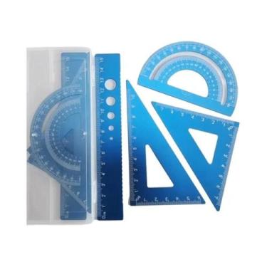 Imagem de Conjunto De Réguas Metálicas De 6 Cores 4 Peças Ferramentas De Desenho