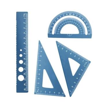 Imagem de Conjunto De Réguas Metálicas De 6 Cores 4 Peças Ferramentas De Desenho