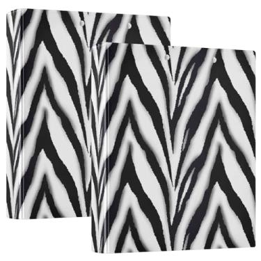 Imagem de Fichários personalizados de zebra preta e branca de 3 cm, 3 argolas, 200 folhas, fichário para prancheta, 31,5 x 27 x 6 cm, 1 pacote
