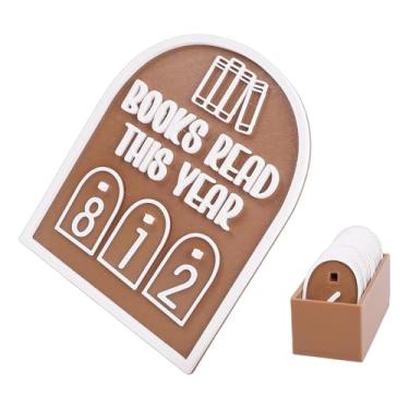 Imagem de Zerodis Livros Lidos Este Ano Rastreador Sinais e Placas Decorativas Leitura de Contra-sinal Decoração de Estante Adequada para Estudo Em Casa Canto de Leitura Escritório Sala de Aula Biblioteca Mesa Janela Livros