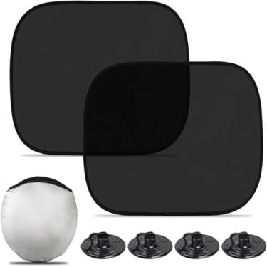 Imagem de Pacote com 2 persianas de janela de carro para bebês de 43,9 x 36 cm para bebês no carro com ventosas, proteção solar completa contra raios UV para crianças/adultos/animais de estimação