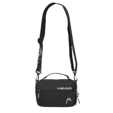 Imagem de HEAD Bolsa tiracolo impermeável pequena pochete com alça de ombro removível, bolsa de ombro casual mini bolsa de mão para mulheres/homens, Preto