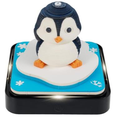 Imagem de Calendário 3D 2026, calendário criativo com luz LED, gerenciamento eficiente de tempo, calendário de mesa 3D, alívio de estresse para baterias de mesa de escritório em casa não incluídas (pinguim)