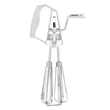 Imagem de Batedor Ovos Manual Duplo Rotativo, Aço Inoxidável Batedor de Ovos Manual Rotativo Utensílio de Cozinha Não Elétrico para Assar Cozinhar Bater Cremes e Massas