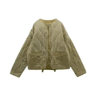 Imagem de Jaqueta Feminina Vintage De Algodão Com Estampa De Diamantes, Gola Red