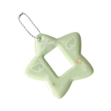 Imagem de KEXIAO Suporte de foto portátil de 2,5 cm com chaveiro em forma de estrela para cartões fotográficos para estudantes e trabalhadores de escritório