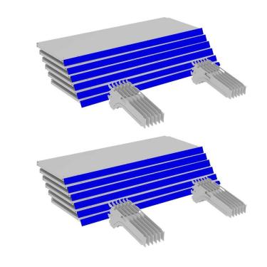 Imagem de Kit 12 Bandejas Gondola FIT 40 Branco 12X 25x90 Pe Azul
