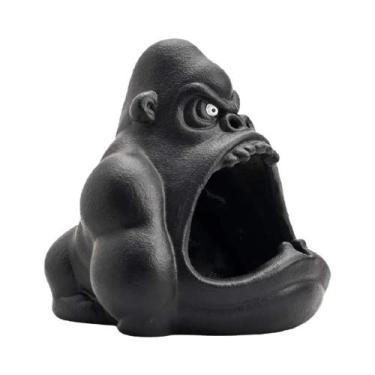 Imagem de Cinzeiro De Cerâmica Em Forma De Cão Bully Preto, Decorativo Para Exte