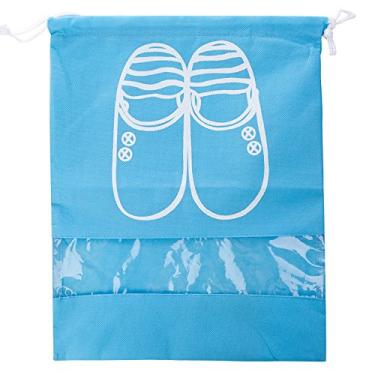 Imagem de Sacos Organizadores de Sapatos Resistentes a Viagens para Casa com Cordão Fechamento Janela Transparente e Case Armazenamento TNT Organizador