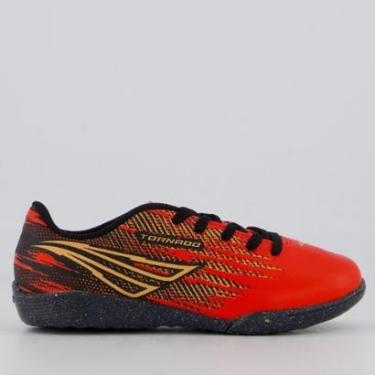 Imagem de Chuteira Penalty Tornado Futsal Juvenil Vermelha-Masculino