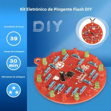 Imagem de Kit De Decoração De Árvore De Natal LED NE555 Com Luzes Piscantes, Prá