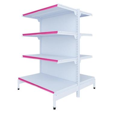 Imagem de Gôndola Prateleira 4 Níveis 40x30 New Plus 1,40 Central Inicial pe Rosa - sa Gôndolas