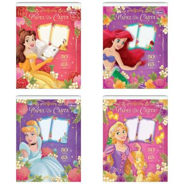 Imagem de CADERNO COLADO PAPEL DE CARTA PRINCESAS 50FL SORTIDO TILIBRA