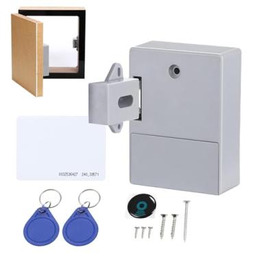 Imagem de Fechadura de gabinete eletrônico, fechadura de gabinete segura | Fechadura de gabinete eletrônico RFID Fechadura magnética de gaveta,No Drill Home Safety Smart Keyless Security Lock para porta e gabin