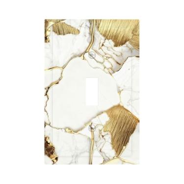 Imagem de Capas decorativas para interruptores de luz com vista de mármore branco, placa de parede com interruptor único, capa decorativa para decoração de casa
