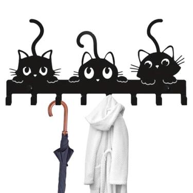 Imagem de Porta-chaves de gato para parede, gancho de chave de gato fofo - Cabide de parede fofo - Ganchos de casaco porta-chaves decorativos de parede, ganchos utilitários multiuso para casaco, bolsa, chapéu,
