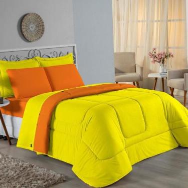 Imagem de Kit Edredom Dupla Face + Jogo de Lençol King Nobre 6 peças Malha 100% 