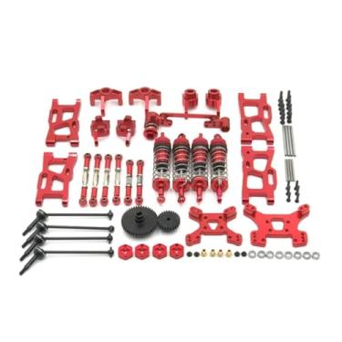 Imagem de MYHWDRNU RC Car Parts Compatible with Wltoys 144001 144002 124019 RC Car Metal Upgrade Parts Modification Kits for Swing Arm Shock Absorber Set(Red)