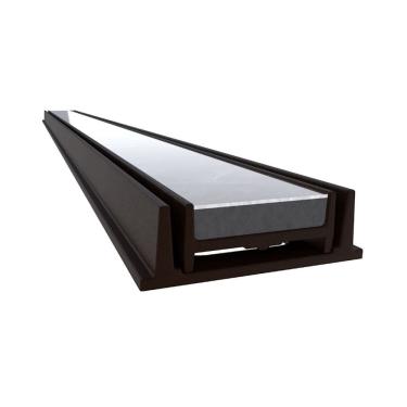 Imagem de Grelha Oculta Piscina Piso Rebaixo Invisível Marrom 100x8cm