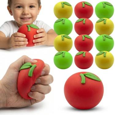 Imagem de Kit 12 Maçãs Squishies Brinquedos Macios Para Apertar E Relaxar Atacad