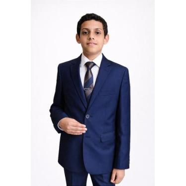 Imagem de Terno Infantil Azul Marinho Slim Fit T&C Corte Italiano - Conforto e E