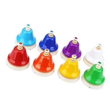 Imagem de Generic Conjunto Atraente de Sinos de Mão de 8 Notas, Orientação na Parte Superior para Brincar Facilmente, Muita Diversão para Pais e Filhos, Desenvolver Coordenação Bruta, Perfeito para Creche,